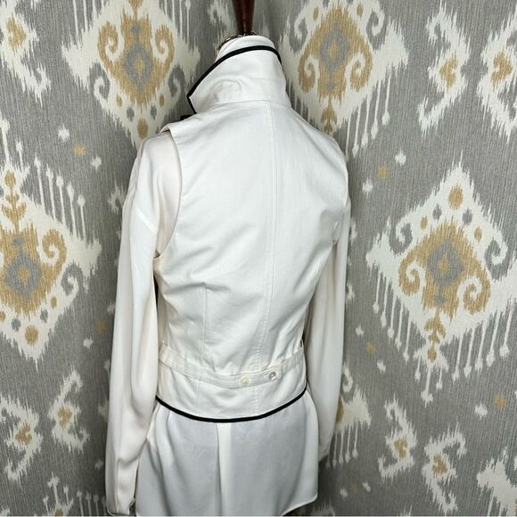 Ralph Lauren Cream with Black Trim Brushed Moleskin Cotton Waist Coat Gilet Vest - Picture 7 of 16